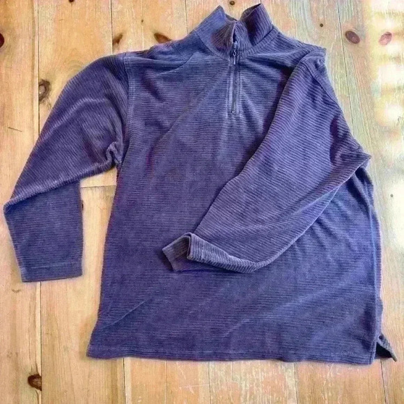 Cotton Stuff Purple  1/4 Zip Up Corduroy Lightweight Jacket, Made in USA, Size L - Picture 7 of 7